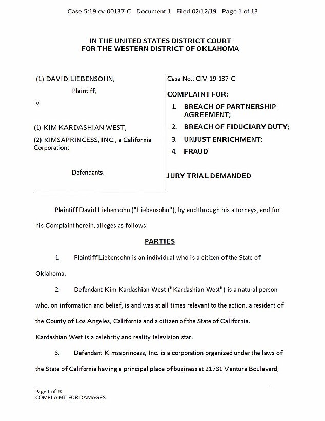 Liebensohn filed a lawsuit against Kim in 2019 for $300million, but was forced to withdraw it as his legal fees spiraled out of control, along with the rest of his life