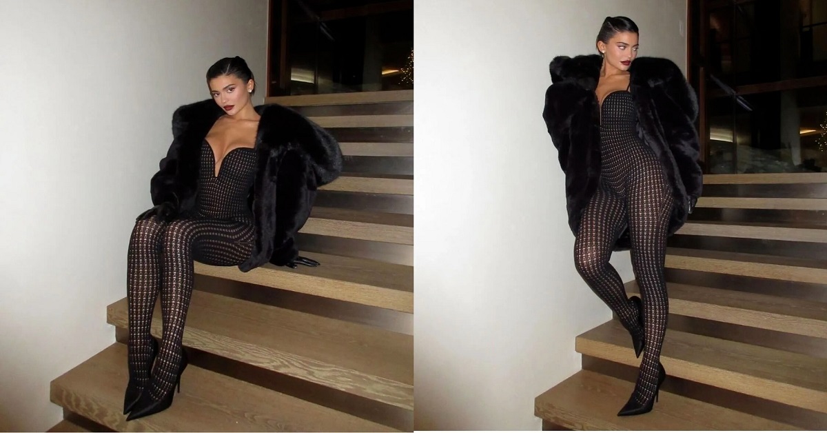 Kendall and Kylie Jenner Both Wore Sheer Black Catsuits on New Year’s Eve