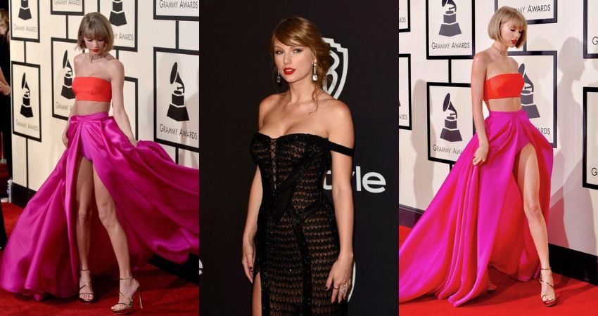 TAYLOR SWIFT WEARS SEXY SLIT DRESS TO GOLDEN GLOBES