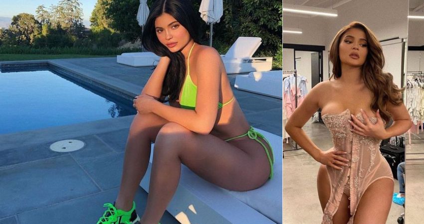 Kylie Jenner puts on seductive display as she spills curves into plunging cut-out dress