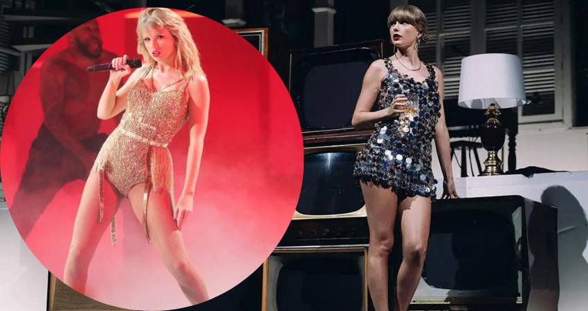 Taylor Swift Sєxy rocks chainmail mini for surprise performance at The 1975 concert