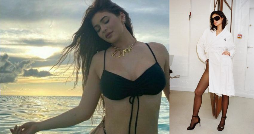 Kylie Jenner ditches her pants and underwear as she poses in just a bathrobe in new sultry snaps