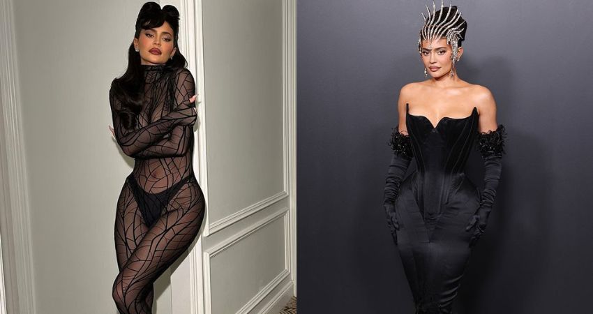 Kylie Jenner’s Bejeweled Headpiece and Sexy Corset Dress Is a Must-See Look