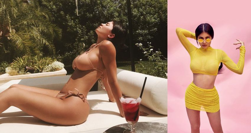 Kylie Jenner shows off bare post baby belly & thin waist as she spills out of push-up bra in Sєxy shirtless video