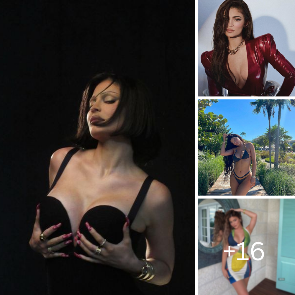 Kylie Jenner flaunts her toned torso and ample cleavage in black bra top and leggings in a Sєxy selfie video