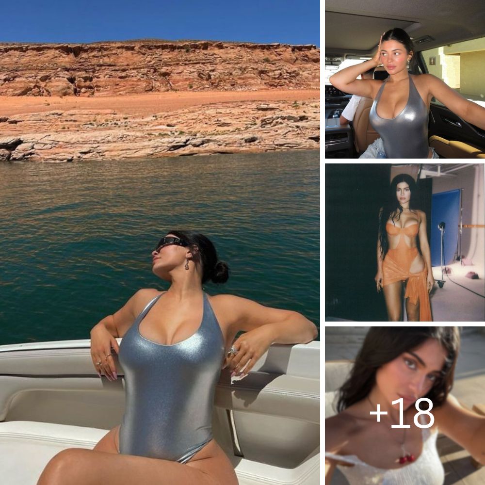 Kylie Jenner Lounges In Sexy Silver Swimsuit While Soaking In The Sun Lakeside