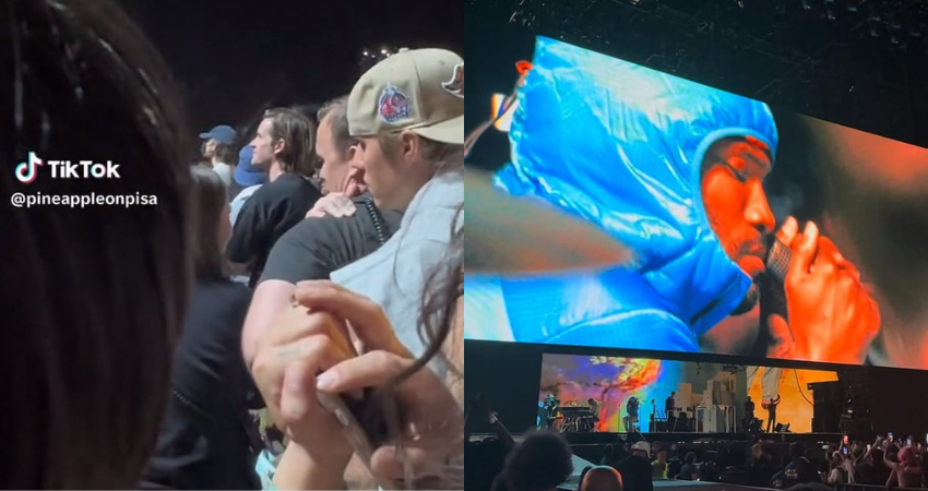 Justin Bieber appears to FALL ASLEEP during Frank Ocean’s performance at Coachella… despite claiming to be ‘blown away’ by the headliner