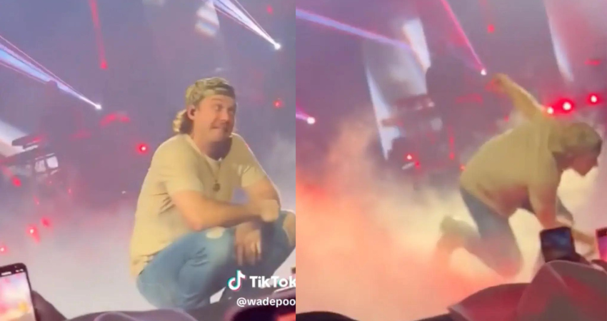 Morgan Wallen suffers hard fall on stage during Louisville gig