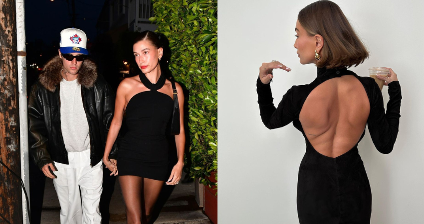 Justin Bieber’s wife Updates the Little Black Dress with an Unexpected Neckline