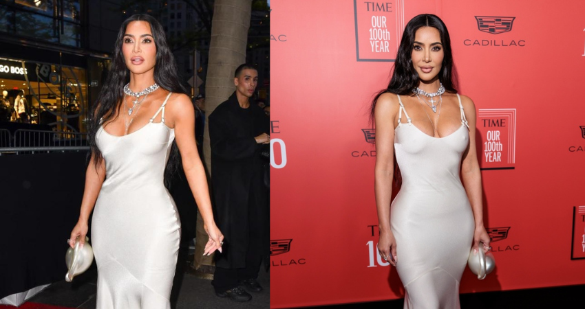 TIME OF HER LIFE Kim Kardashian shows off natural curves in stunning pearl gown at Time 100 Gala as fans praise her for ‘gaining weight’