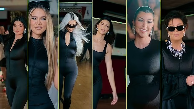 ‘We wanted a music video!’ Kylie Jenner and Kim Kardashian slip into catsuits and roller-skates to film opening scene to Beyonce tune for The Kardashians