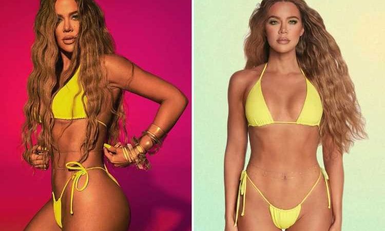 Khloe Kardashian sizzles in another neon ʙικιɴι pic after trolls said the star looks ‘fake’ & accused her of pH๏τoshop