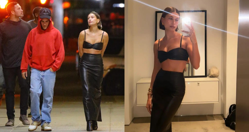 Justin Bieber’s wife turns up the heat in head-to-toe leather