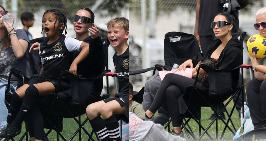 FOUL PLAY Kim Kardashian keeps her distance from Kanye West during tense interaction at son Saint’s soccer game in new pH๏τos