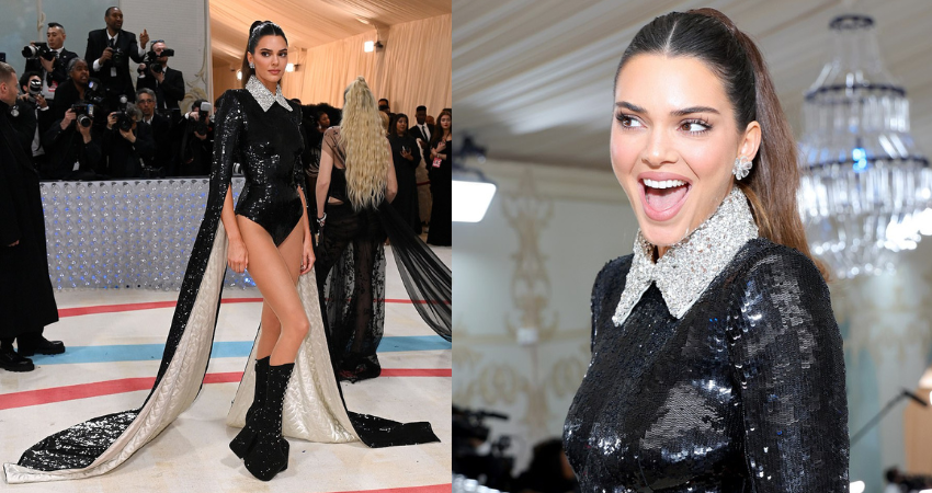 Boots and booty! Kendall Jenner flashes her derrière and TOWERS over her sisters in mᴀssive platforms at Met Gala… and her new boyfriend Bad Bunny turns up too