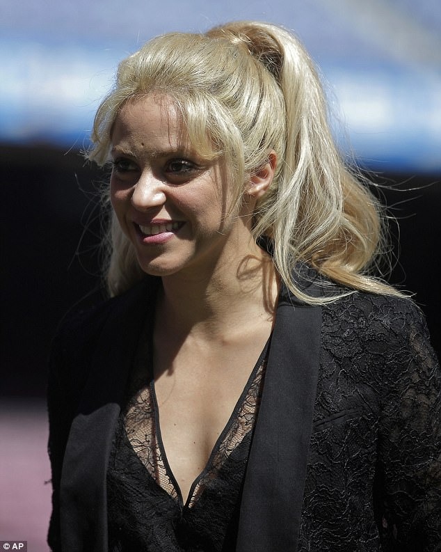 Shakira dazzles in lace and leather for children’s charity launch in Barcelona… after winning an award for her ongoing philanthropic efforts