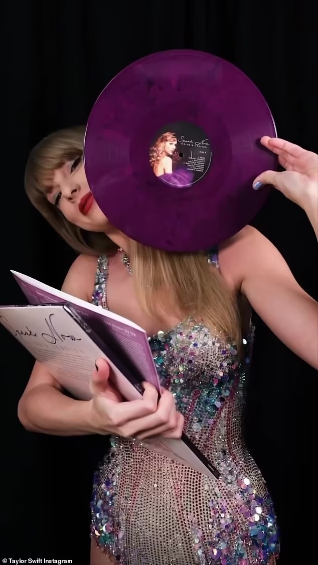 Drop everything now! Taylor Swift teases the release of her re-recorded Speak Now album in just 13 days as she unveils stunning artwork on the vinyl’s jacket and never-before-seen pH๏τos