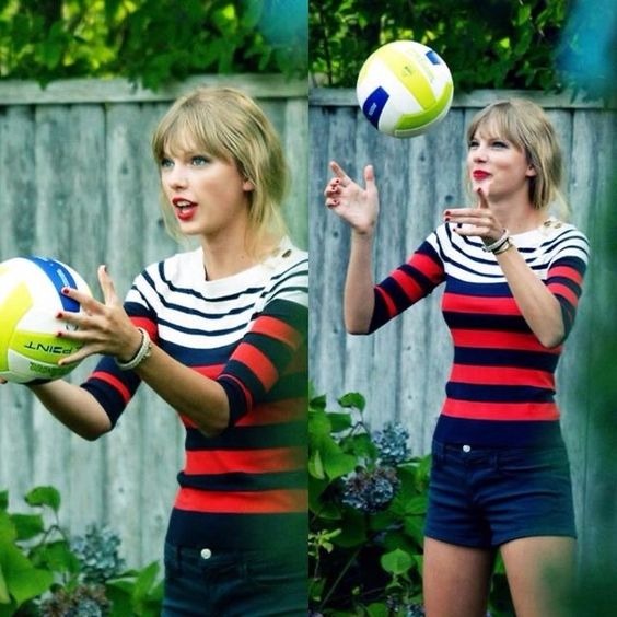 Taylor Swift Celebrates  In Bikini, Playing Volleyball And With Fireworks