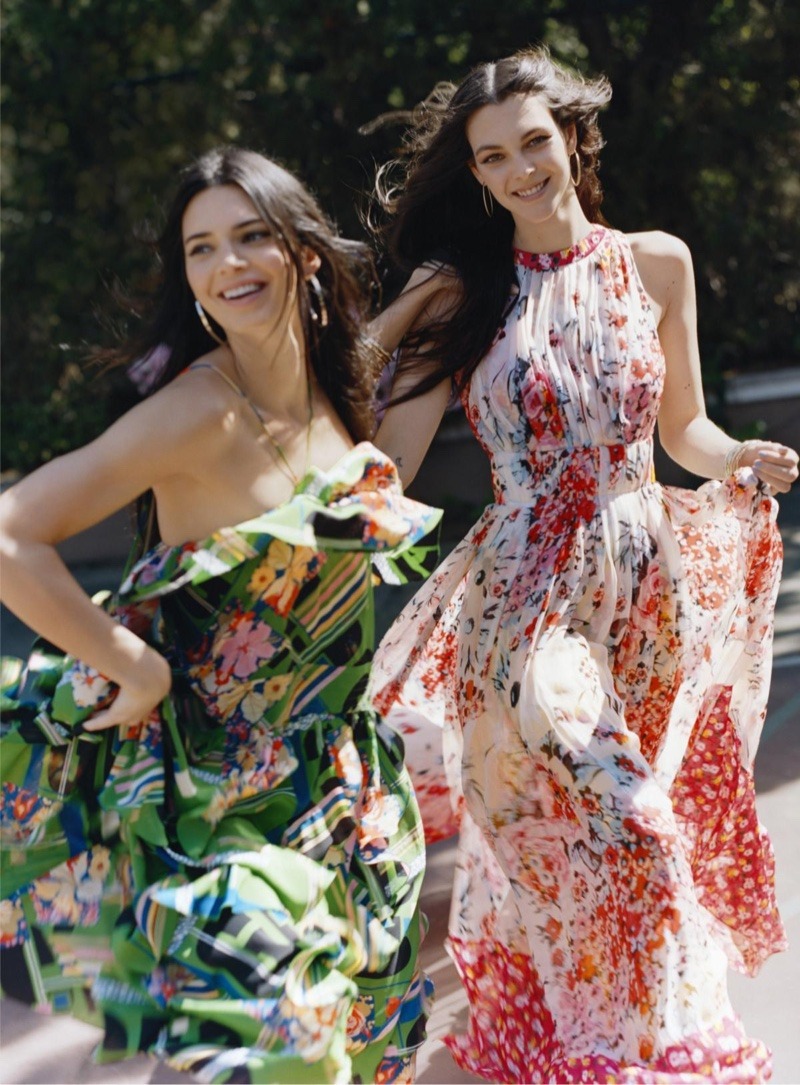 Kendall Jenner & Vittoria Ceretti Pose in Dynamic Prints for Vogue