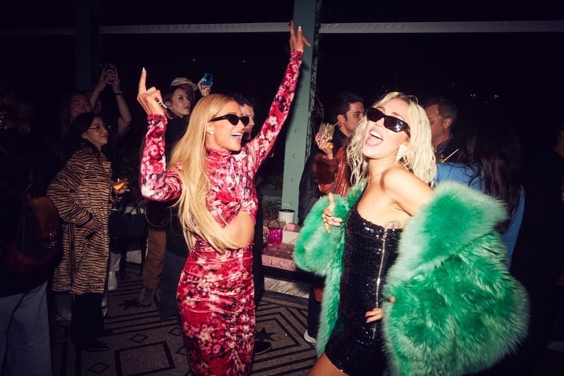 Paris Hilton parties with Miley Cyrus in mesmerizing cut-out dress and $46 shoes