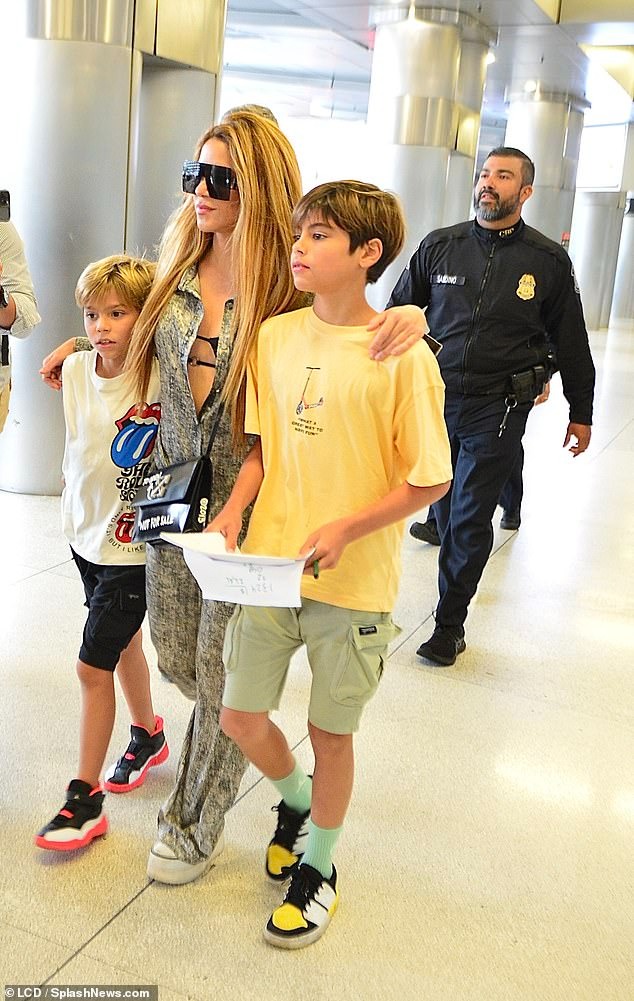 Shakira touches down in Miami with her sons Milan and Sasha amid her rumored new romance with NBA star Jimmy Butler