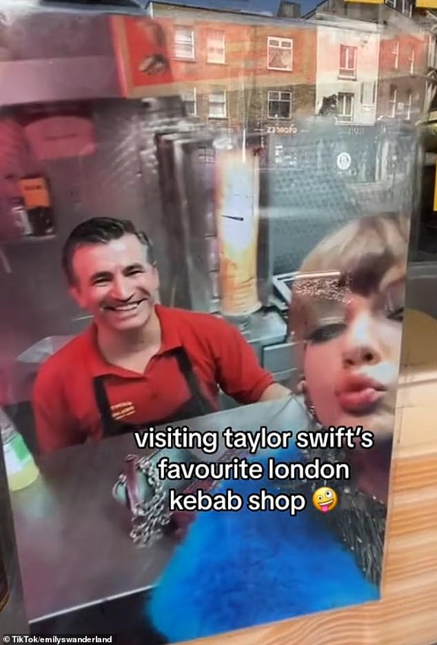 Taylor Swift superfan sends Swifties wild after visiting singer’s favourite kebab shop in London – as others pledge to make pilgrimages to the eatery