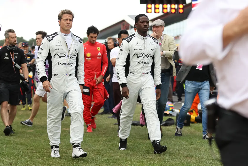 ‘Ageless’ Brad Pitt suits up to film Formula 1 movie at British Grand Prix