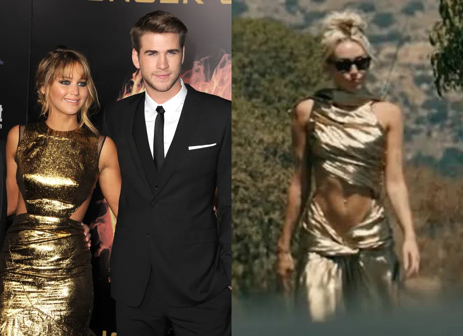 What To Know About Miley Cyrus, Jennifer Lawrence, And That Gold Dress