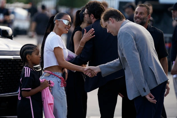 GOOD SPORT Kim Kardashian spotted at Lionel Messi’s Inter Miami debut as she supports famous soccer player with son Saint, 7