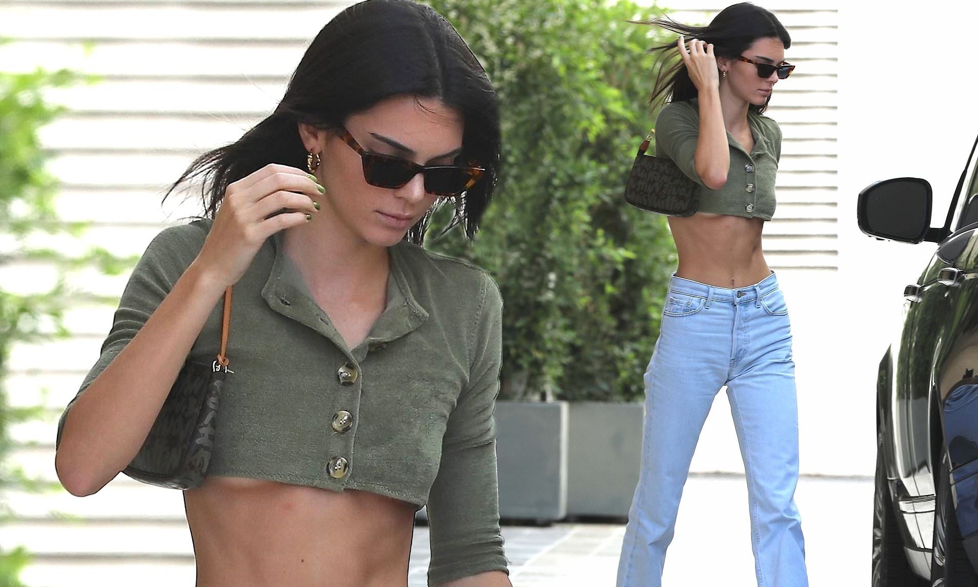 Kendall Jenner shows off underboob in tiny bandeau top during LA outing after fans suspect she got a secret boob job