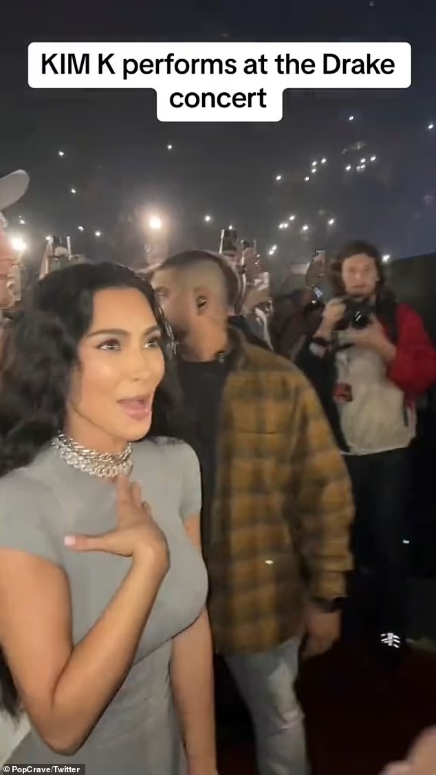 Kim Kardashian quotes her own ‘I didn’t come this far’ line from Drake sample as she and Bad Bunny support the rapper at his concert in LA