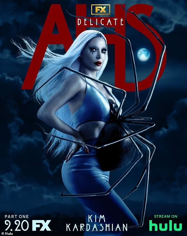 Kim Kardashian looks horrifyingly creepy with a mᴀssive SPIDER on her tummy in new poster for American Horror Story: Delicate Part One