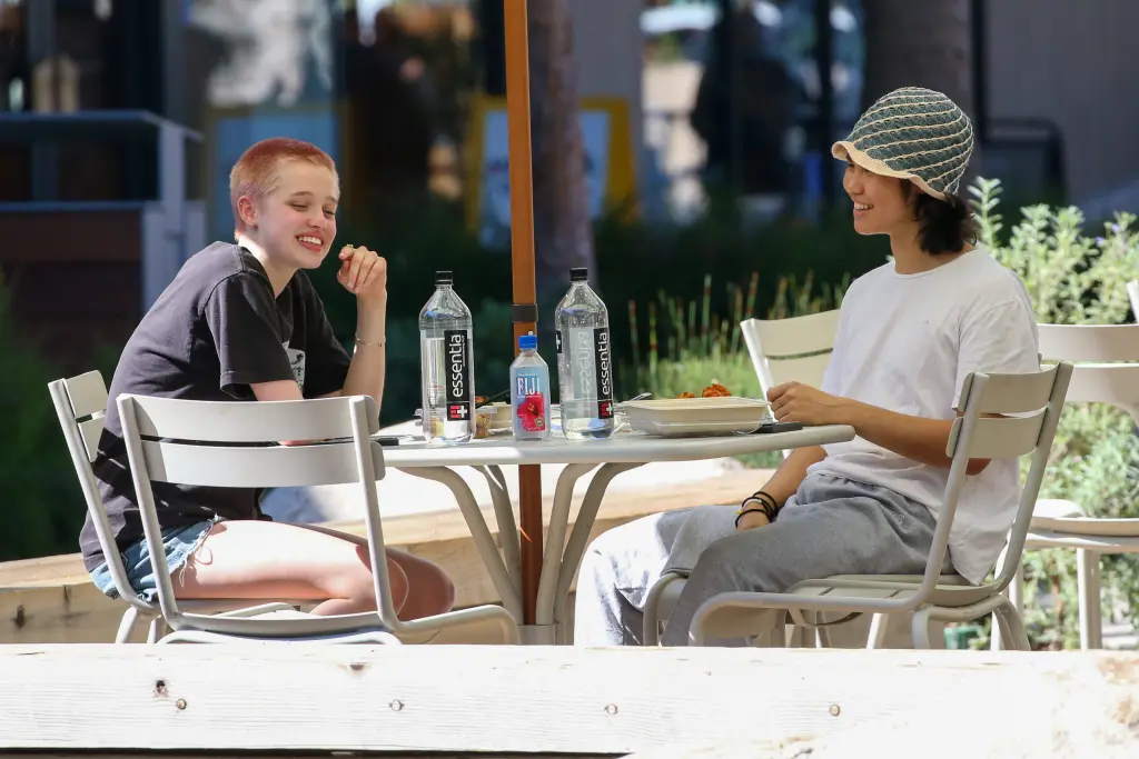 Angelina Jolie, Brad Pitt’s daughter Shiloh, 17, debuts pink buzzcut during lunch with friend in LA