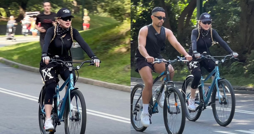 Madonna, 65, looks healthy and fit while riding a bike in NYC… two months after she was hospitalized for ‘serious bacterial infection’ that landed her in the ICU