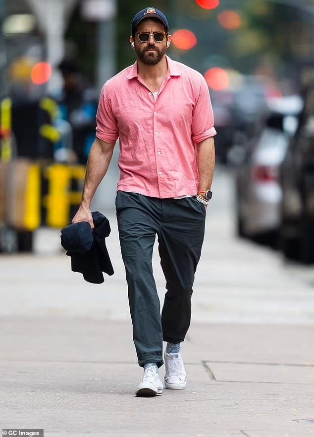 Ryan Reynolds spotted in pink shirt in New York City after mocking SAG’s rules about Halloween costumes