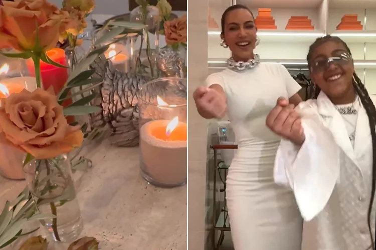 Kim Kardashian Shows Off Lavish Thanksgiving Tablescape — and Dances with Daughter North