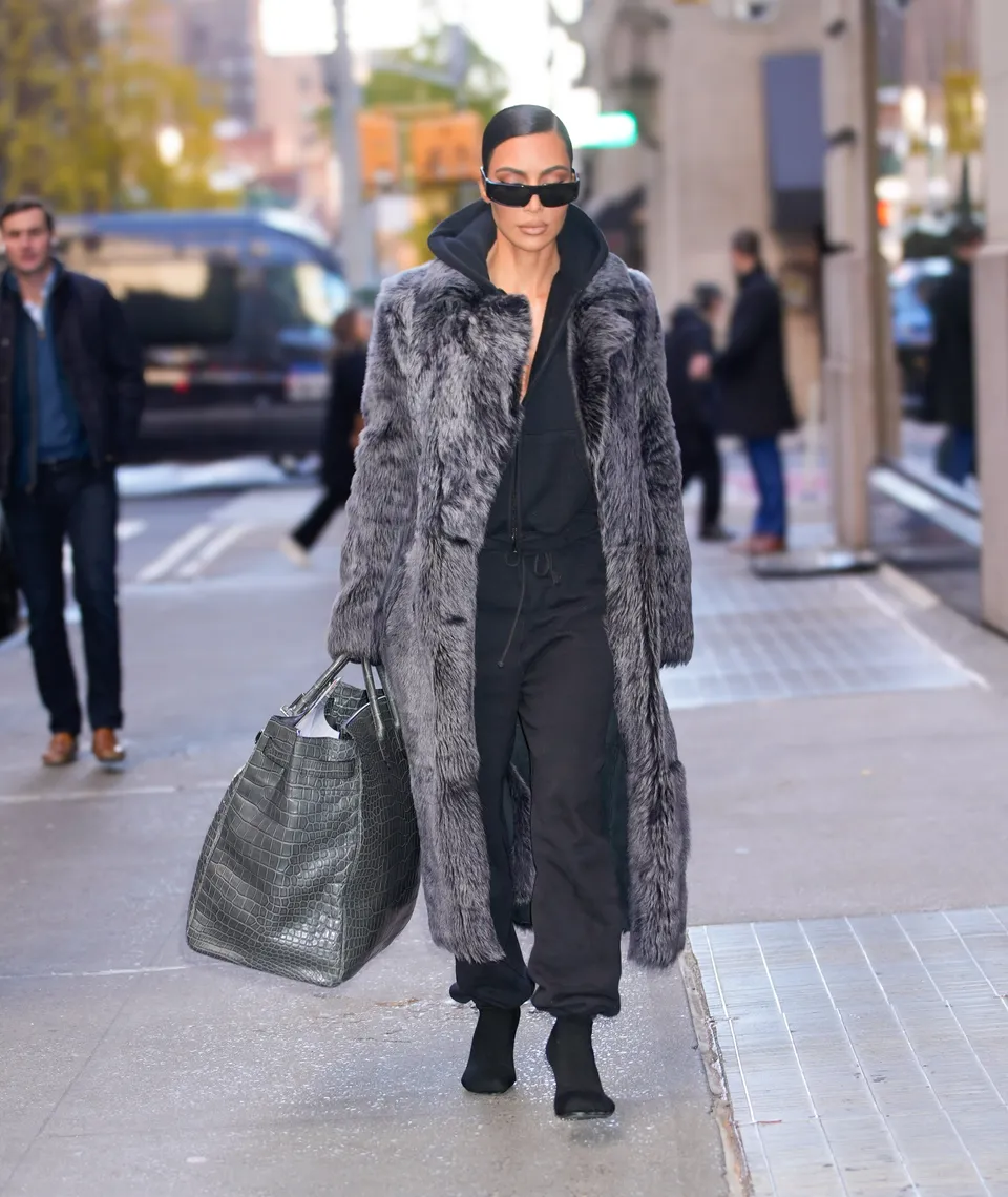 Kim Kardashian Says More Is More in This Maximalist Winter Look