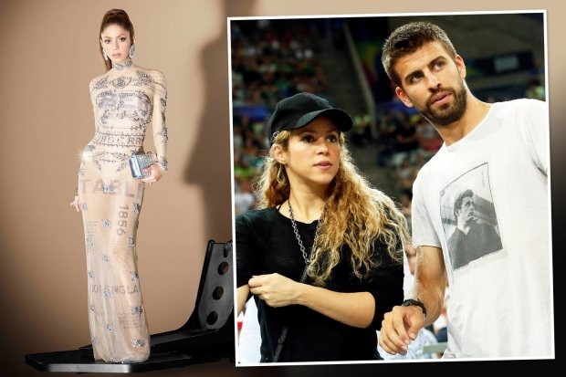 SHAK IN ACTION Shakira stuns in ɴuᴅᴇ dress covered in diamonds after Gerard Pique split