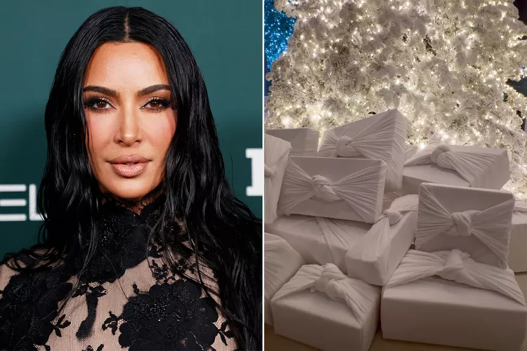 Kim Kardashian Wrapped All Her Christmas Gifts in White Cotton Fabric: ‘It Looks So Pretty With My Tree’