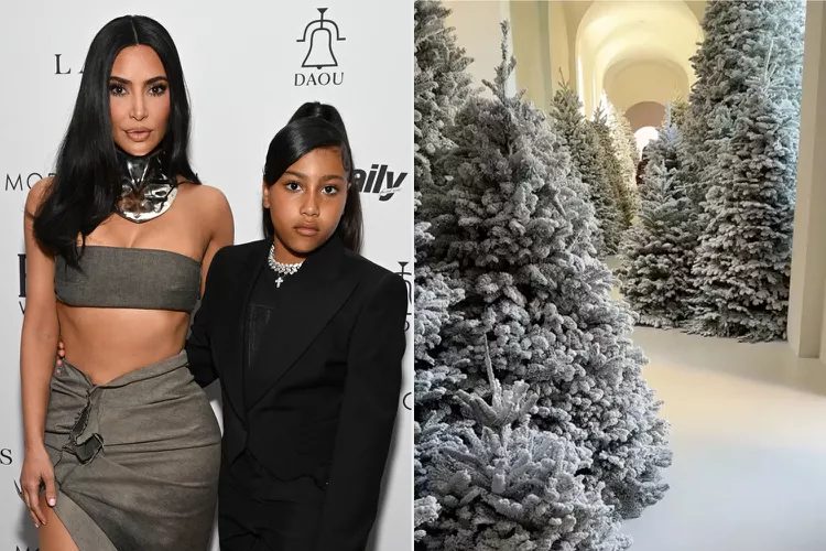 Kim Kardashian Transforms Home Into a Winter Wonderland with Snow-Covered Trees — and Daughter North Loves It!