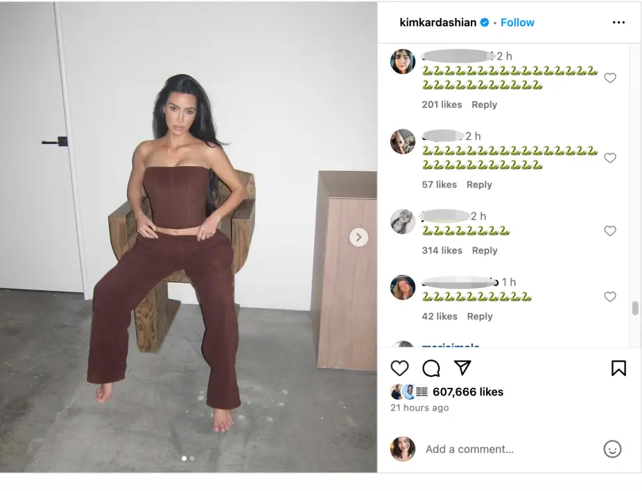 Taylor Swift fans flood Kim Kardashian’s Instagram comments with snake emojis