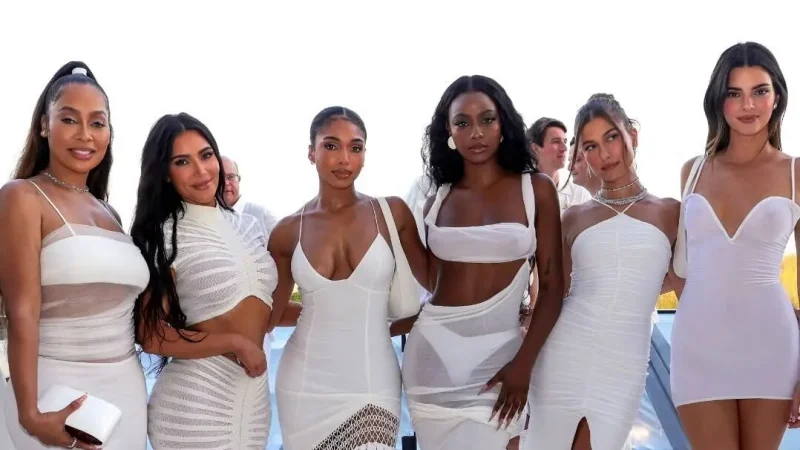 Kim Kardashian stuns in halter top and matching skirt at Michael Rubin’s Fourth of July white party in the Hamptons