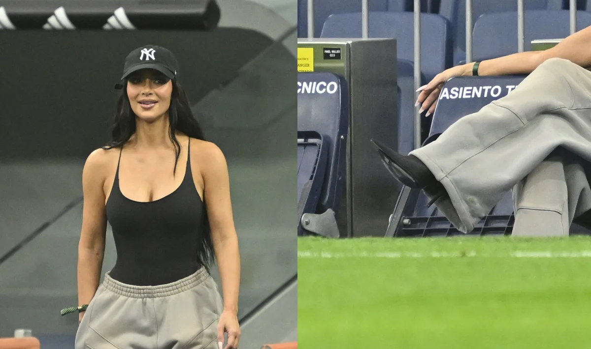 Kim Kardashian Brings Back the Sock Boot in Black While Watching Real Madrid & Real Valladolid Match in Madrid