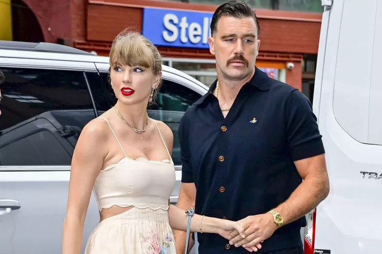 Taylor Swift and Travis Kelce Give Off Grease Vibes in Dreamy Floral Dress and Slicked-Back Hair Look at N.Y.C. Wedding