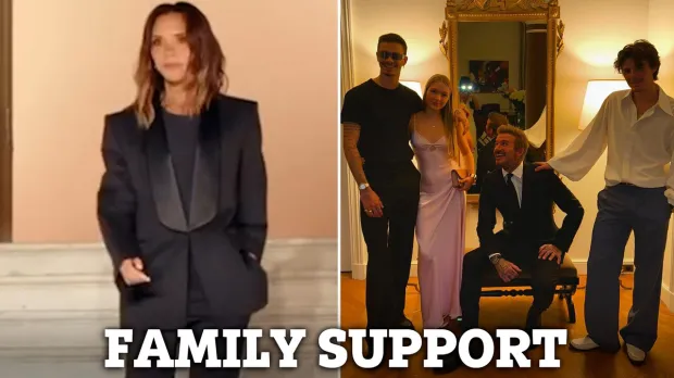 WOWIE Victoria Beckham supported by famous family at her Paris Fashion Week show as son Cruz cosies up to stunning girlfriend